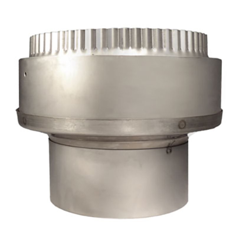 Quattro Plus Solid Fuel MR Increasing Stove Pipe to Chimney Liner Adapter - Silver Filigree