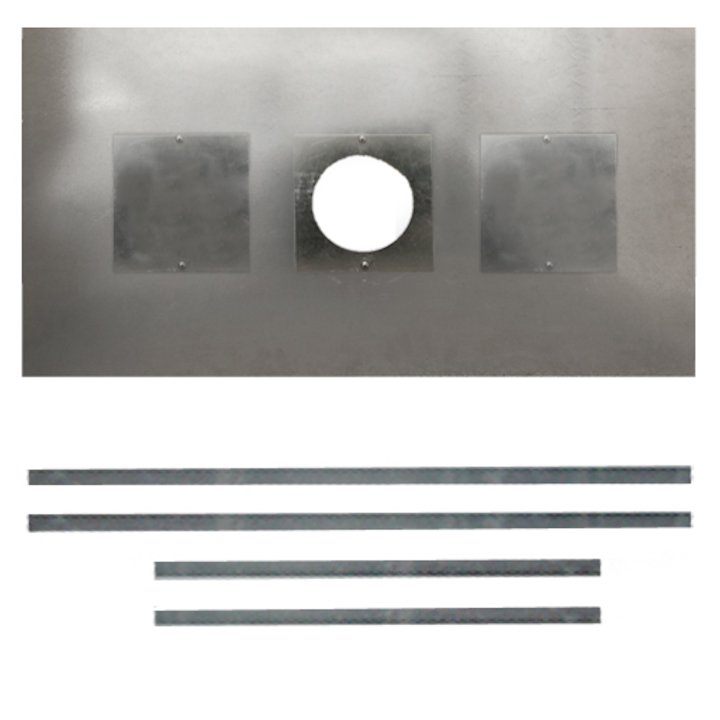 Premium Steel Register Plate 900x495 Silver Brackets with Hole & Sweeping Hatch Black Trim - Silver Filigree