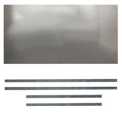 Premium Steel Register Plate 900x600 Silver Brackets Only Black Trim