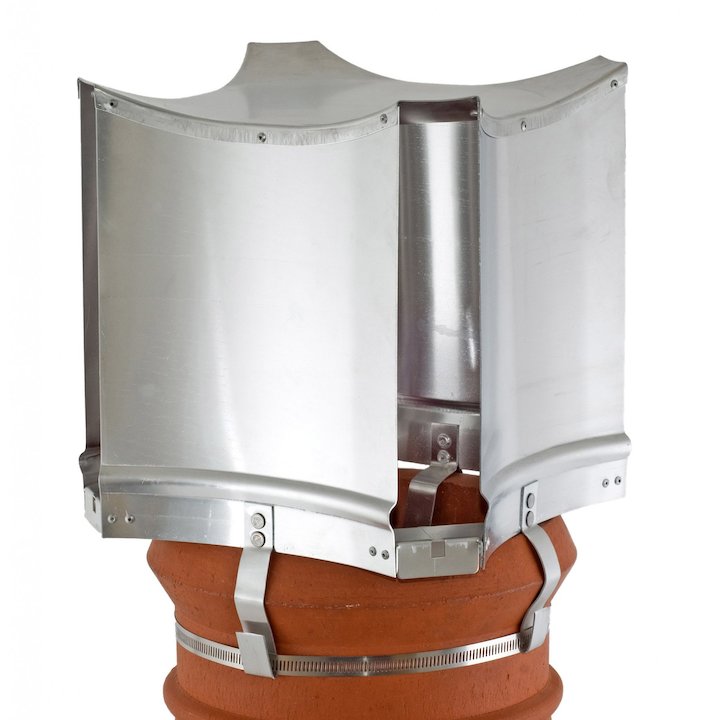 Brewer Aerodyne Chimney Cowl Silver Strap Fix - Silver Filigree