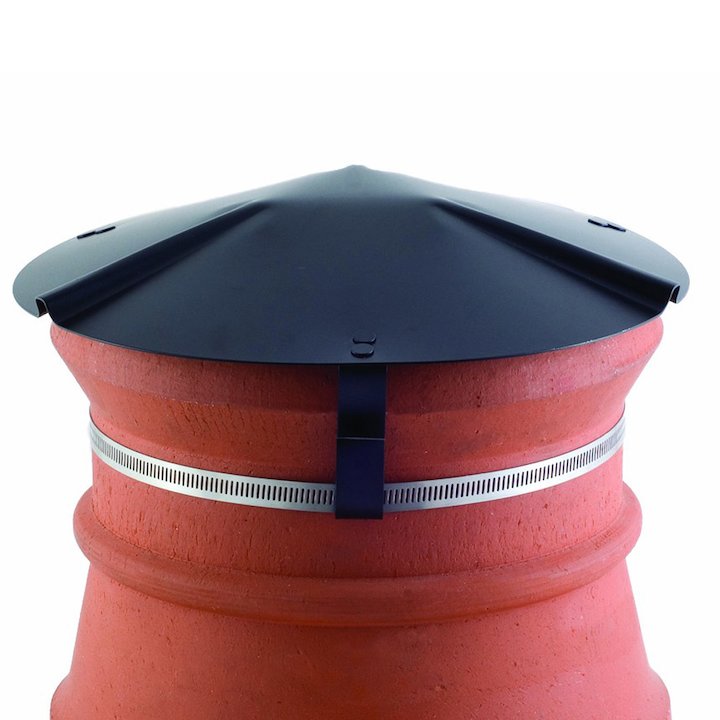 Brewer Chimney Pot Capper Black Soapstone Top & Front - Black