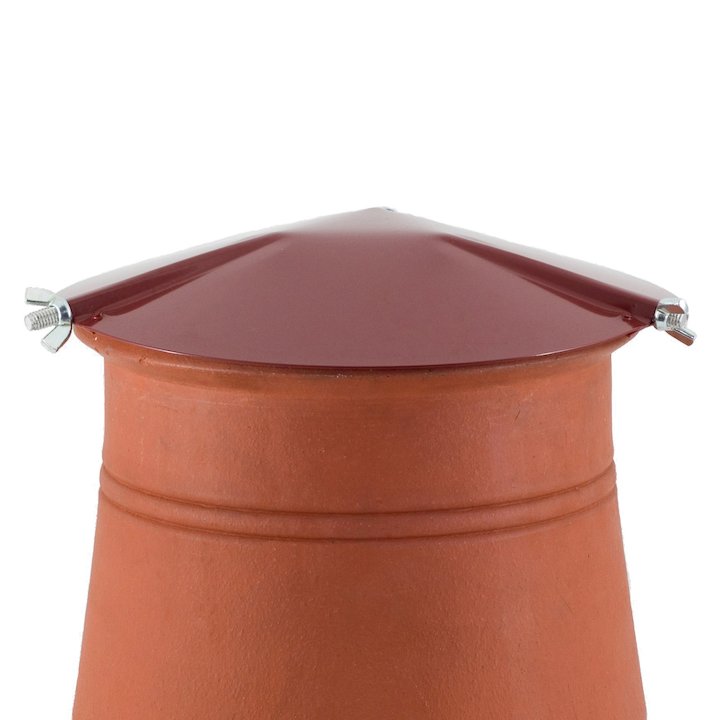 Brewer Chimney Pot Capper Terracotta Hook Fix - Terracotta