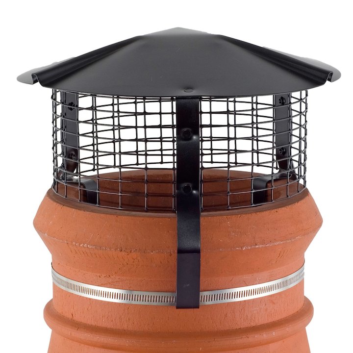 Brewer Chimney Pot Simple Birdguard Black Gas Fires - Black