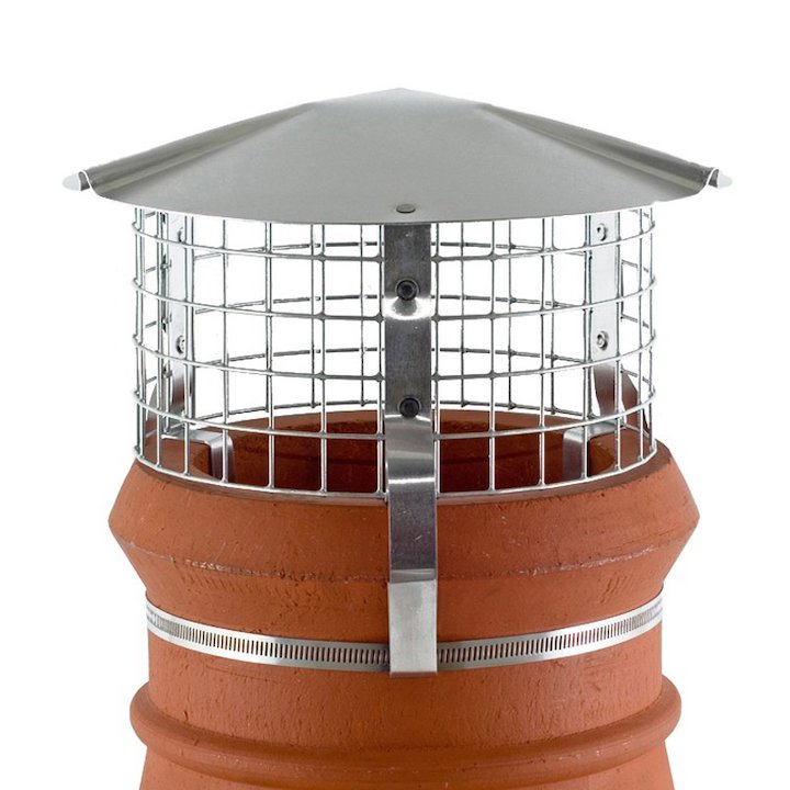 Brewer Chimney Pot Simple Birdguard Silver Solid Fuel Stoves Round Top - Silver Filigree