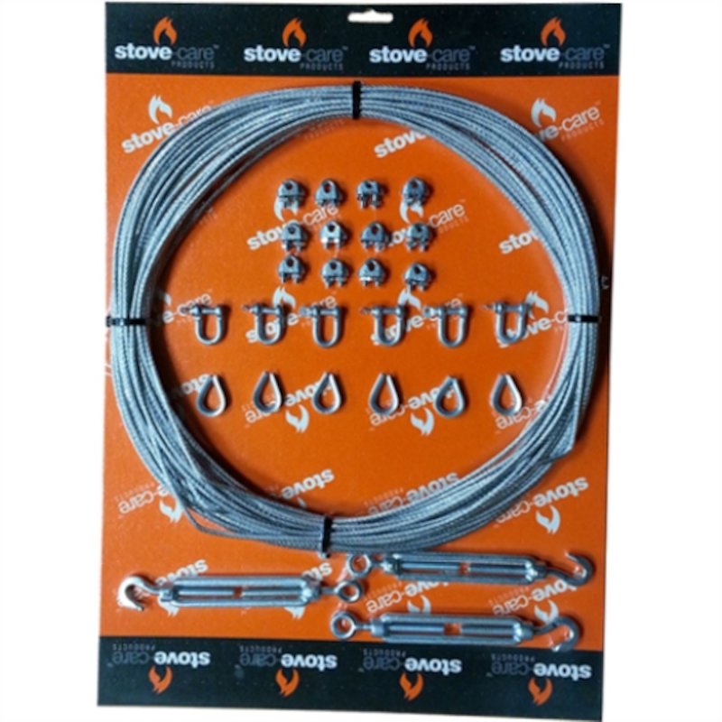Convesa KC Twinwall Flue Guy Wire Kit - Silver Filigree