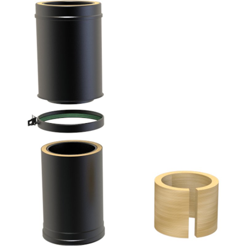 Convesa KC Twinwall Flue 350-500mm Adjustable Length - Black