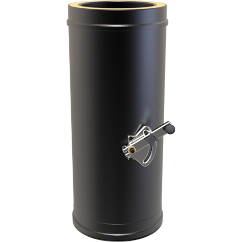 Convesa KC Twinwall Flue 500mm Length with Damper - Black