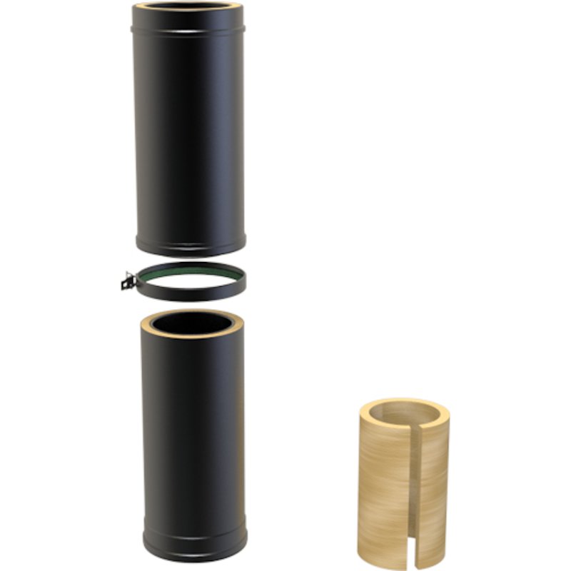 Convesa KC Twinwall Flue 550-900mm Adjustable Length - Black