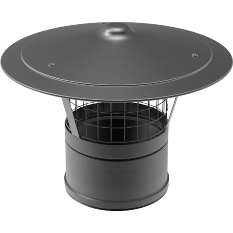 Convesa KC Twinwall Flue Rain Cowl - Black