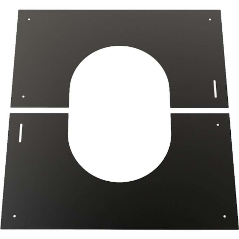Convesa KC Twinwall Flue 0-30° Adjustable Trim Plate - Black