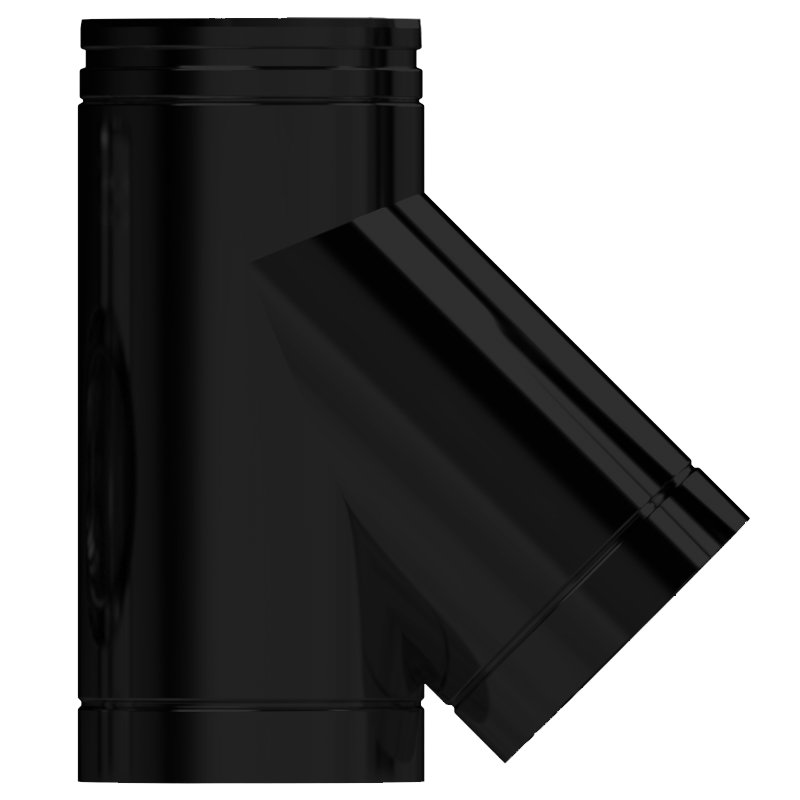 Midtherm HTS Twinwall Flue 45° Tee Piece - Black