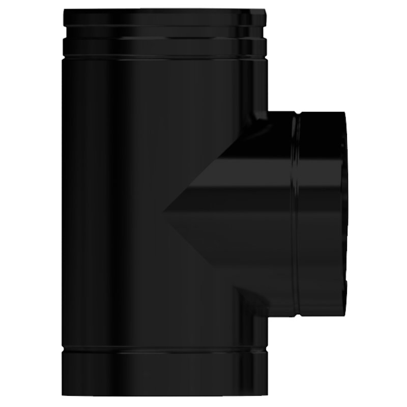 Midtherm HTS Twinwall Flue 90° Tee Piece - Black