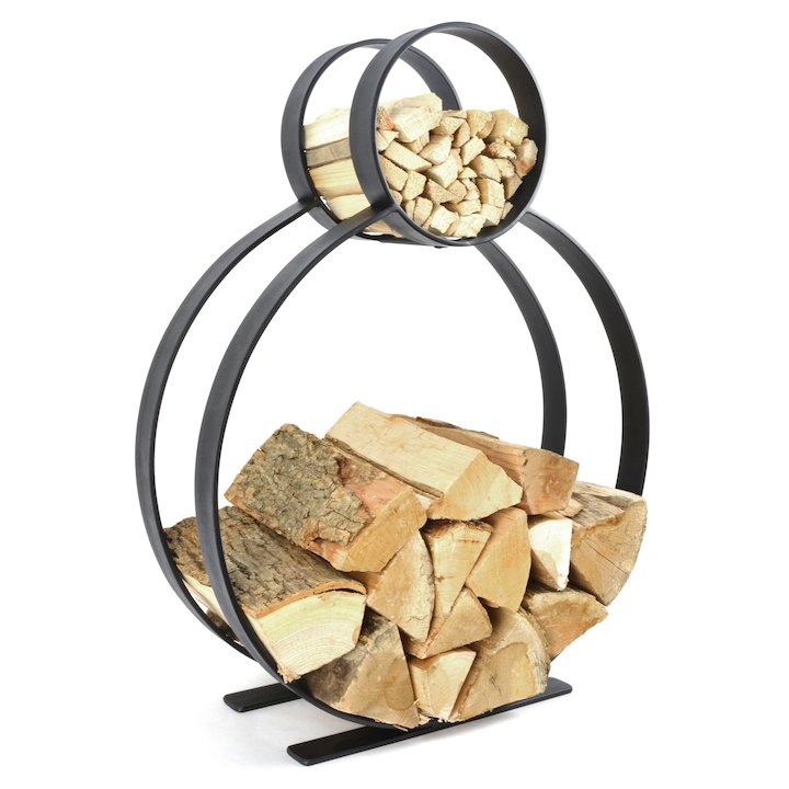 Manor Blacksmith Circles Log Holder - Black