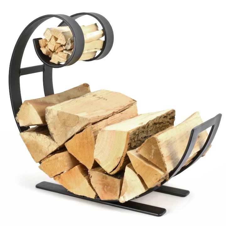 Manor Blacksmith Swirl Log Holder - Black