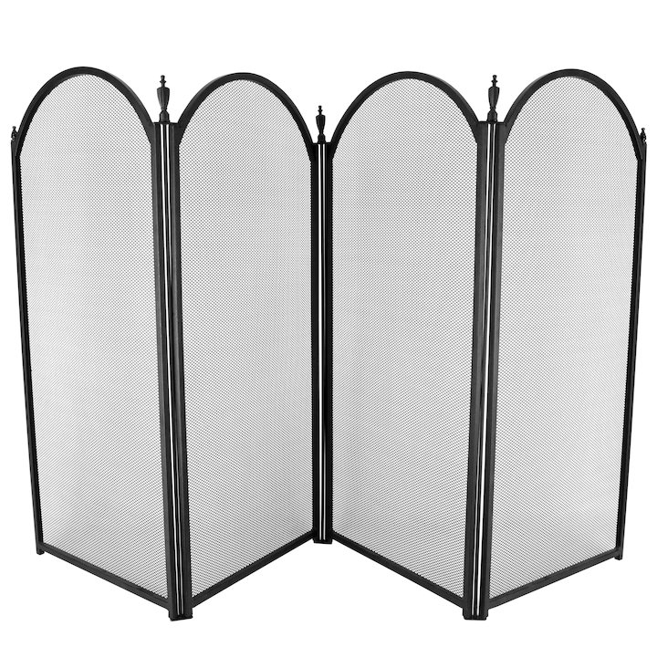 Manor Dynasty Plus 4 Fold Large Fire Screen - Black