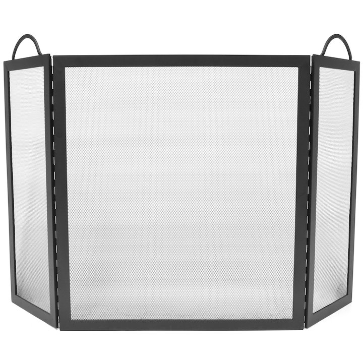 Manor Vermont 3 Fold Fire Screen - Black