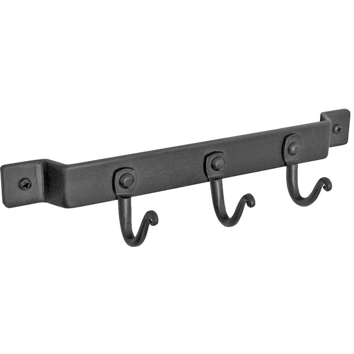 Manor 3 Hook Fire Tool Wall Bracket - Black