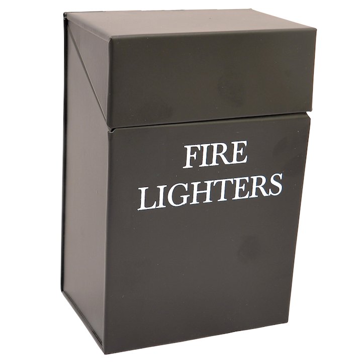 Calfire Fire Lighters Box Holder - With Lid - Black