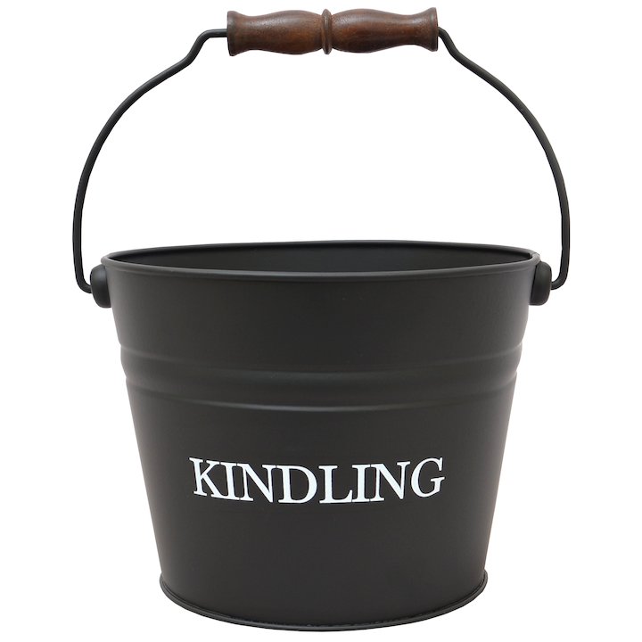 Calfire Kindling Small Bucket - With Handle - Black