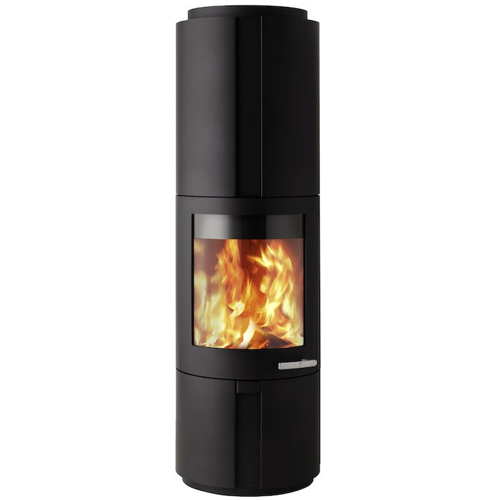 Skantherm Solo Wood Stove Black Rotating Recessed - Black