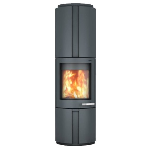 Skantherm Solo Wood Stove Grey FX Curved Door Recessed - Grey