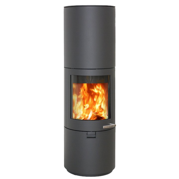 Skantherm Solo Wood Stove Grey FX Curved Door Smooth - Grey