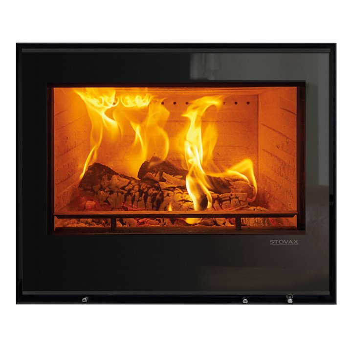 Stovax Elise 680 Multifuel Cassette Fire - Frontal Black Glass Frameless/Edge - Black Glass