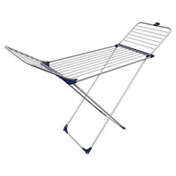 20 m Drying Length Extendable Gimi Aliante Floor Clothes Dryer in Steel and Aluminium Blue//White