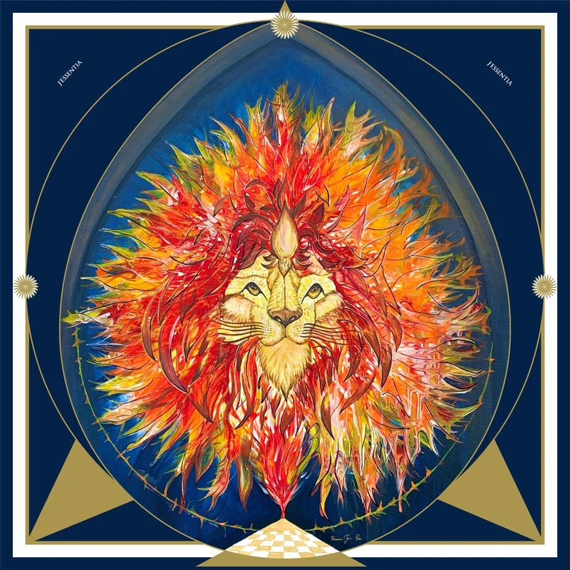 Foulard THE LION, versione blu by jessentia