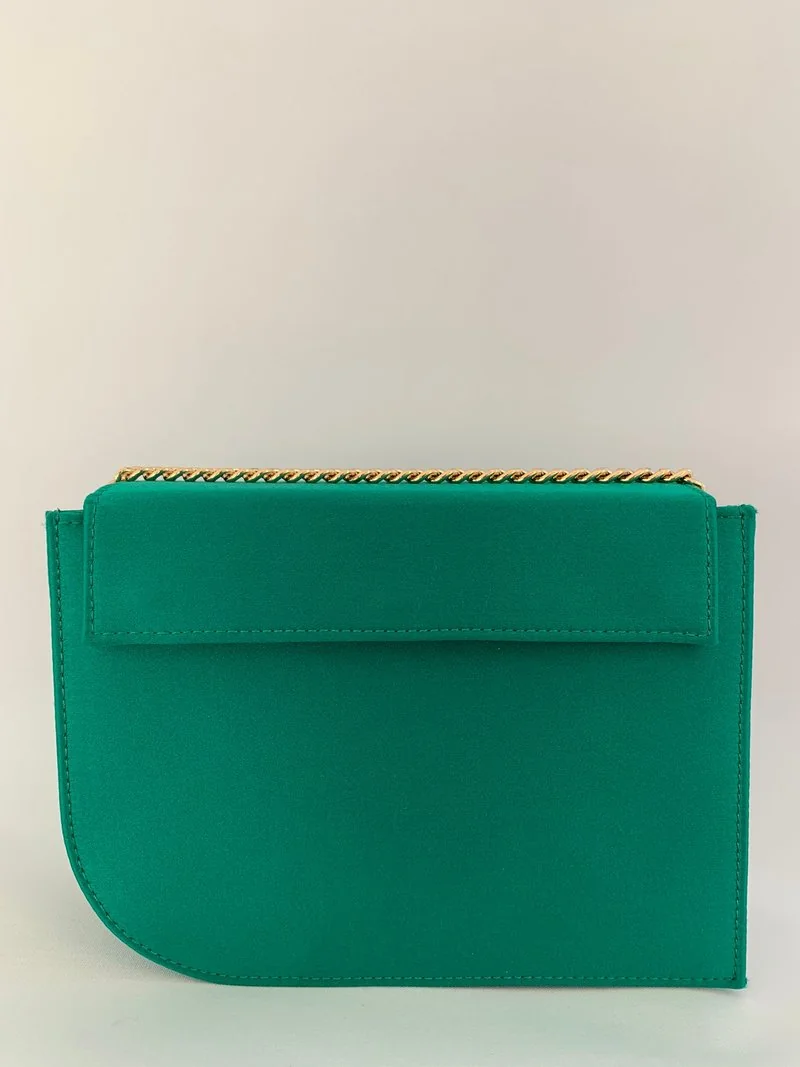 J'ESSENTIA LUXURY - Green Imperial satin clutch bag by J'ESSENTIA