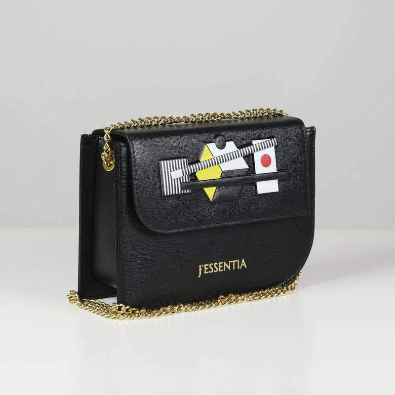 Pochette nera “Bauhaus 3D” - Made in Italy by jessentia
