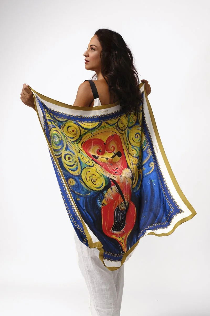 THE DANCE OF THE CREATIVE WOMB scarf in silk twill by jessentia