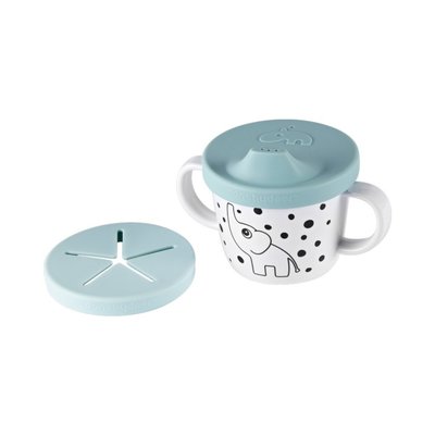 Done by Deer Silicone Spout/Snack Cup - Blue