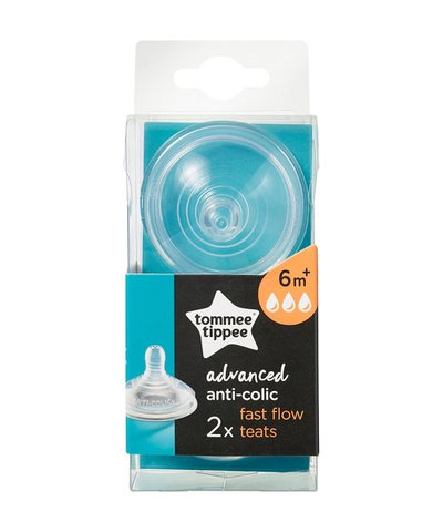 Tommee Tippee Advanced Anti-Colic Fast Flow Teat- 2 pack