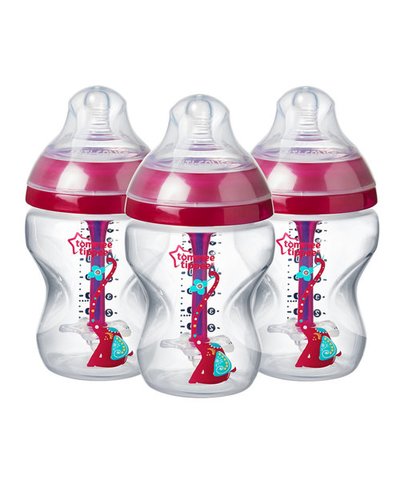 Tommee Tippee 260ml Advanced Anti-Colic Bottles 3 Pk - Pink