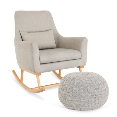 Tutti Bambini Oscar Rocking Chair & Pouffe Set – Pebble Grey - Default