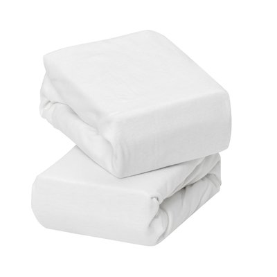 Clevamama Jersey Cotton Fitted Sheet Cot & Cotbed 2pk - White