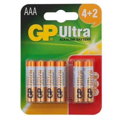 GP Ultra 4+2 x AAA Batteries - Default