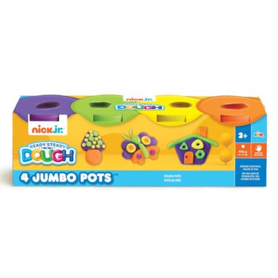 Nick Jr Dough 4 Jumbo Pots (Purple, Green, Yellow, Orange)