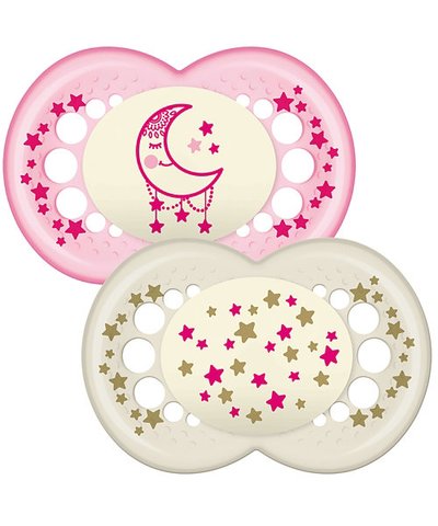 Mam Night 12+Mth Soother - Pink