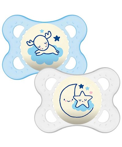 Mam Night 0+ Months Soother - Blue