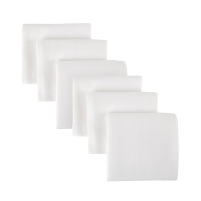 Mother&Baby Organic Cotton Muslins 6 Pack - White - Default