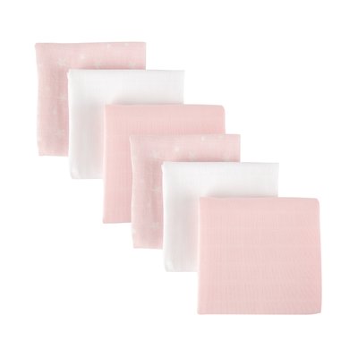 Mother&Baby Organic Cotton Muslins 6 Pack - Pink Star - Default