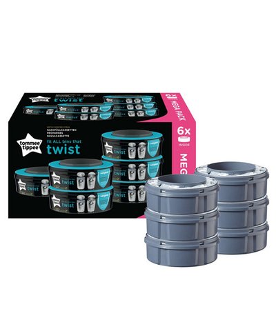 Tommee Tippee Nappy Wrapper Cassette - 6 Pack