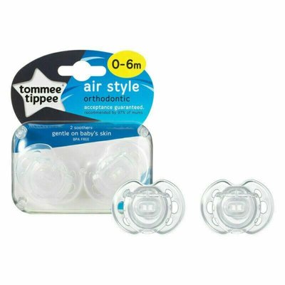 Tommee Tippee 0-6m Closer to Nature Air Style Soothers 2pk - Default