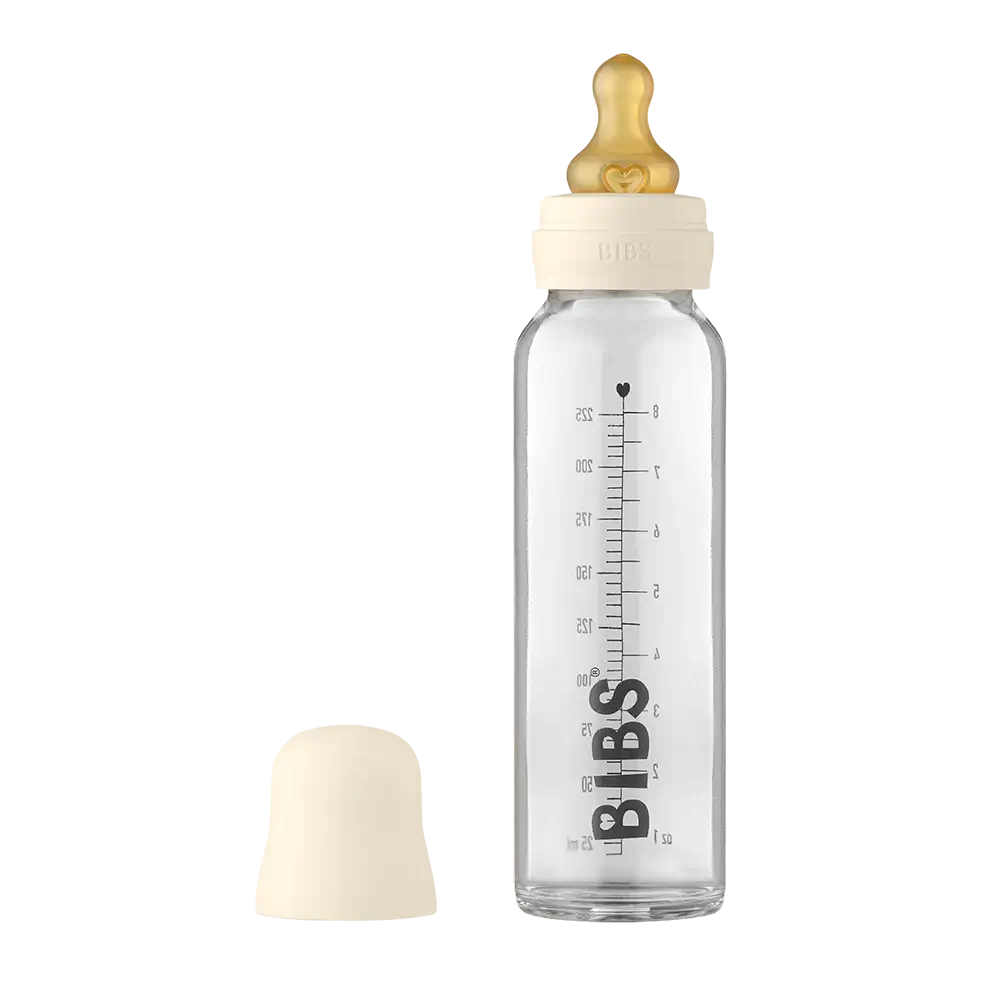 BIBS Glass Bottle Set Latex 225ml - Ivory