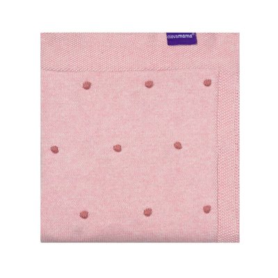 Clevamama Knitted Pom Pom Baby Blanket - Pink