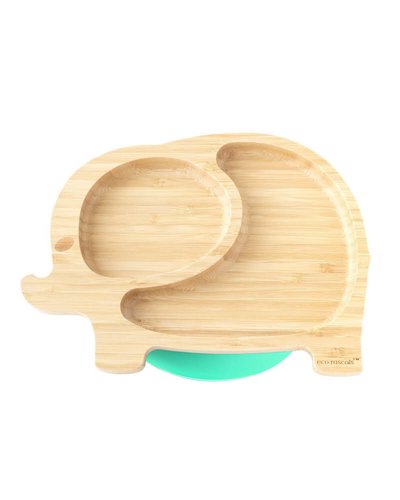 Eco Rascals Bamboo Elephant Suction Plate - Green