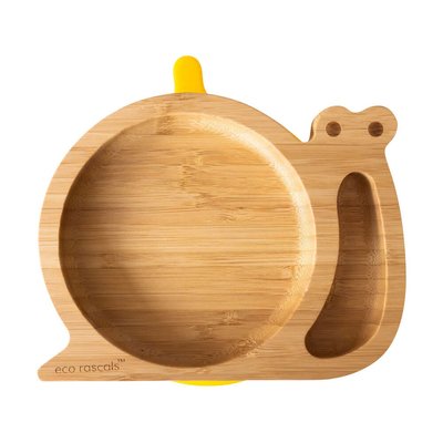 Eco Rascals Bamboo Snail Suction Plate - Yellow