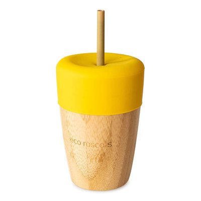 Eco Rascals Large cup & Two Straws - Yellow